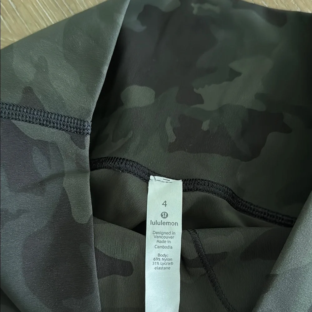 Lululemon Athletica Camo Green Leggings High Waist Performance - Picture 2 of 6